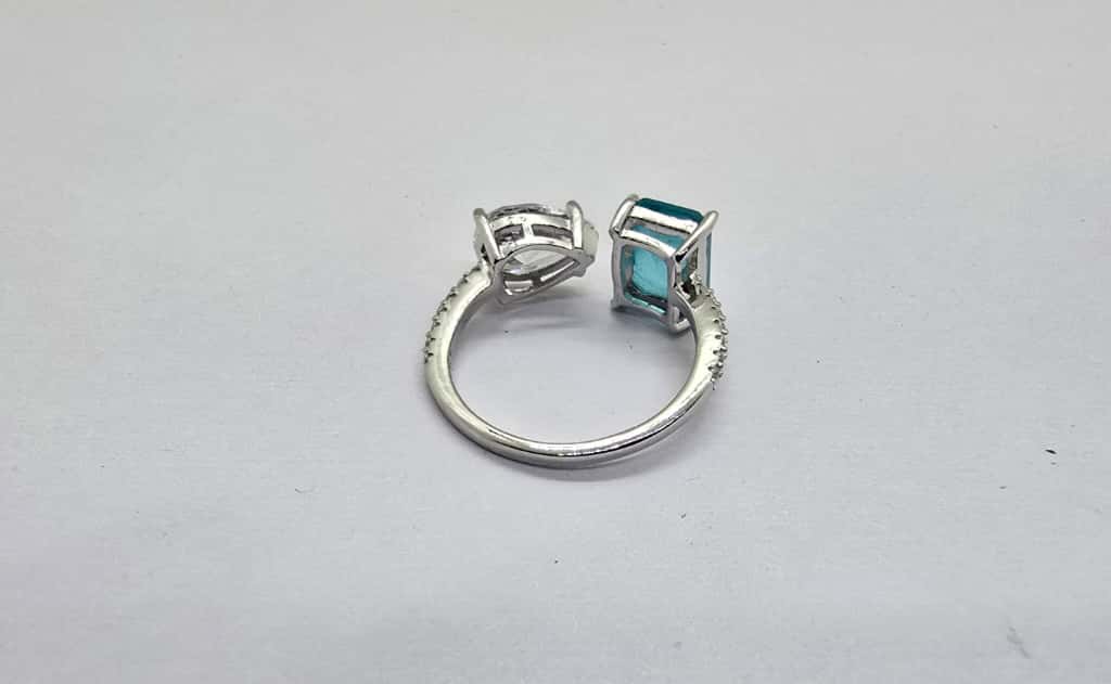 Dual-Stone 925 Sterling Silver Ring