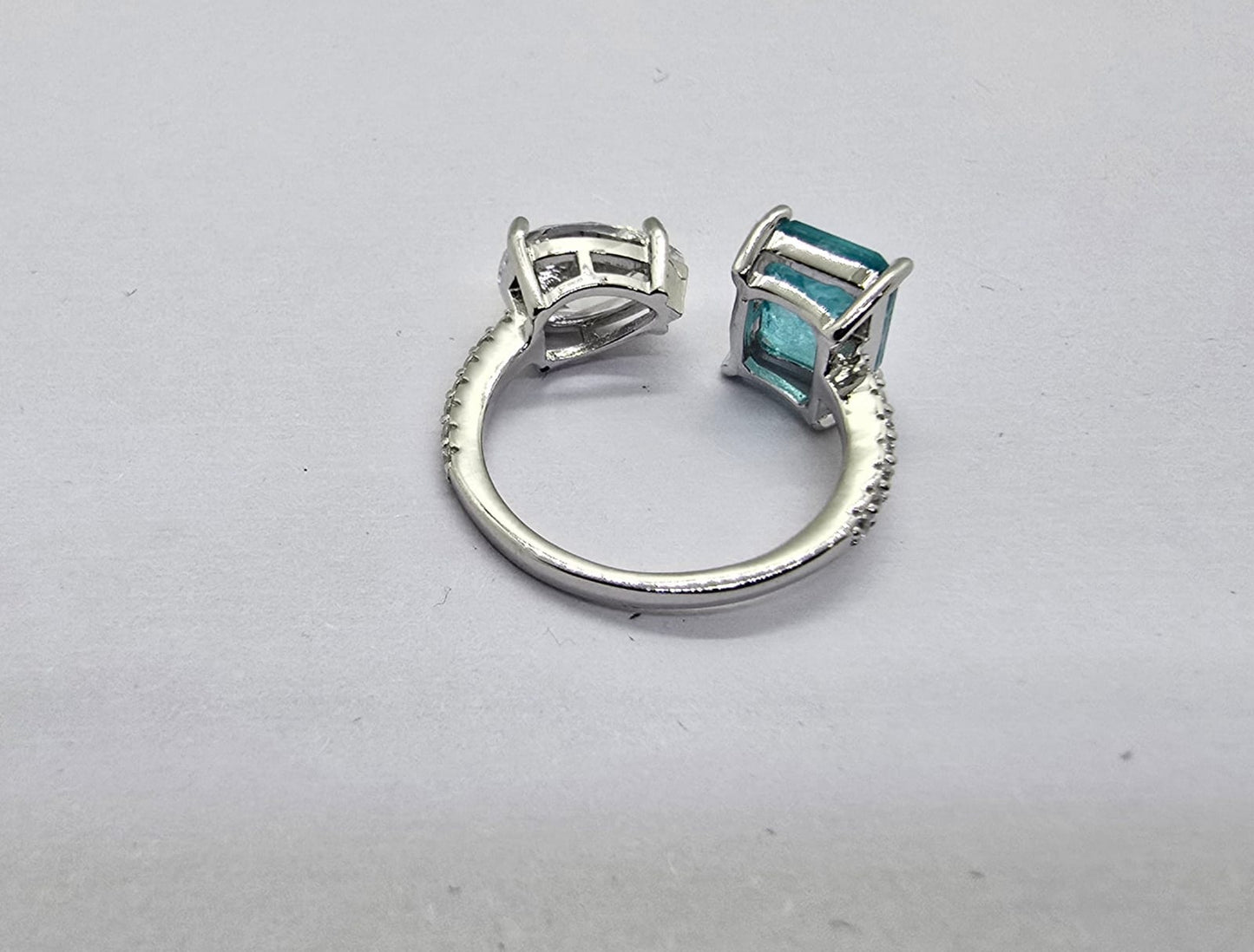Dual-Stone 925 Sterling Silver Ring
