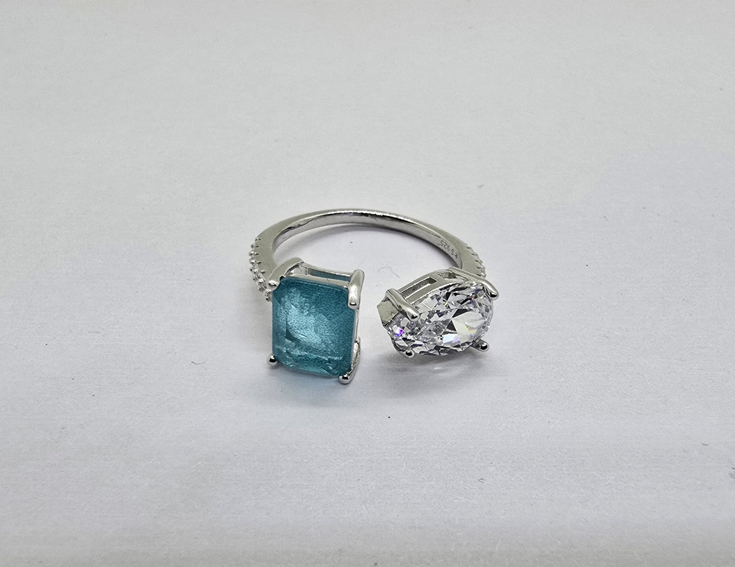 Dual-Stone 925 Sterling Silver Ring