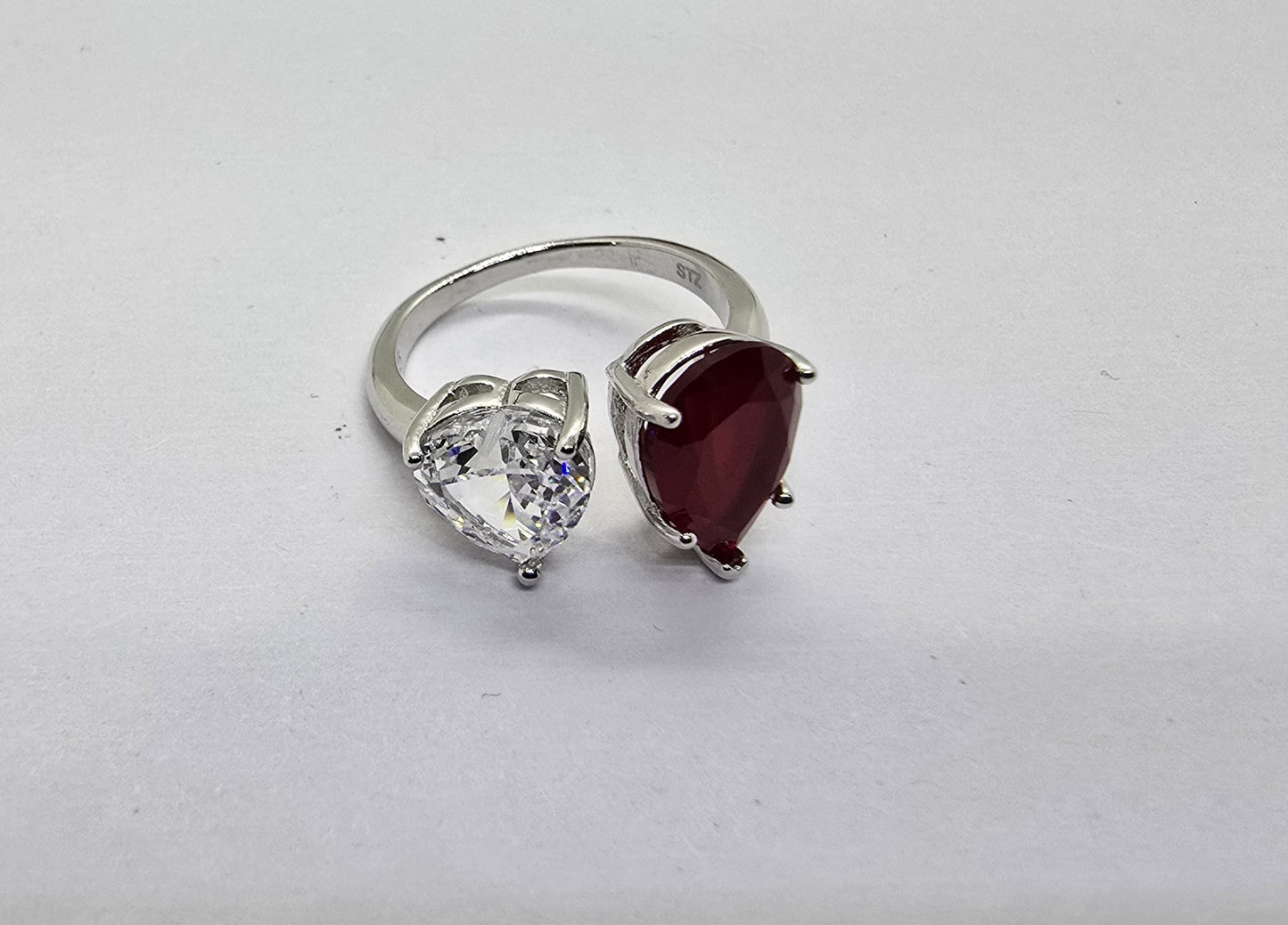 Dual-Stone 925 Sterling Silver Ring