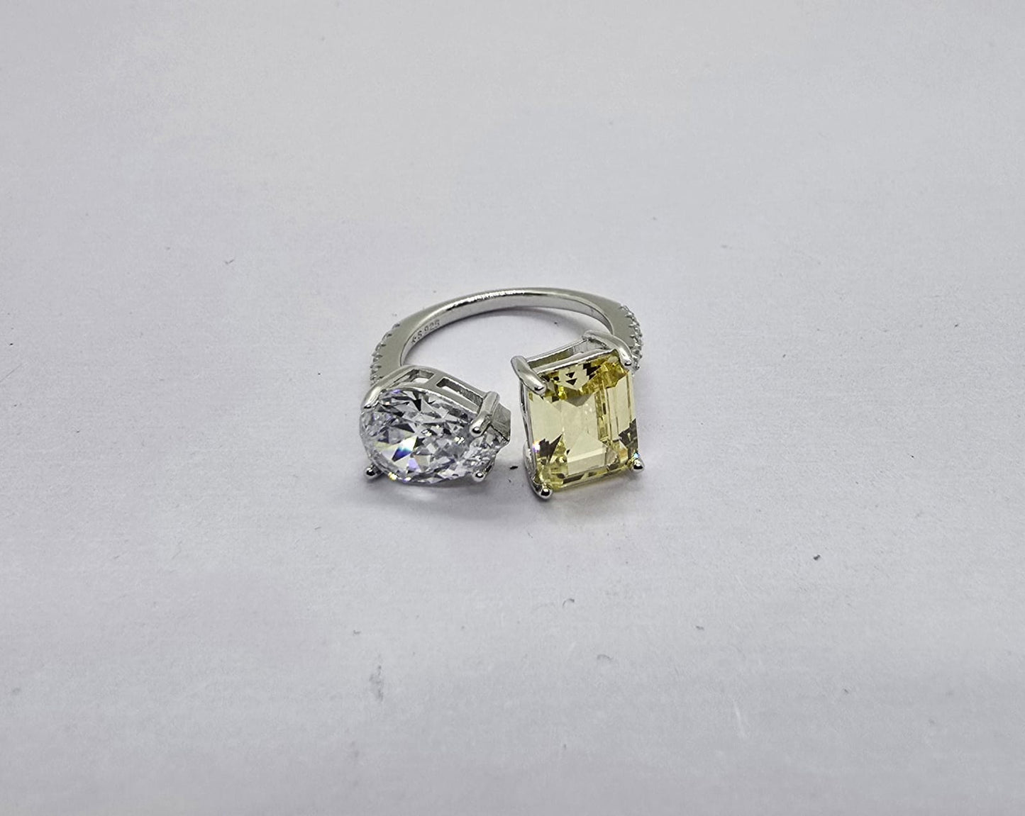 Dual-Stone 925 Sterling Silver Ring