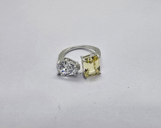Dual-Stone 925 Sterling Silver Ring